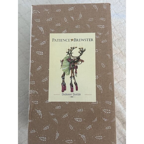 Patience Brewster Krinkles Ornament DASHAWAY DANCER Reindeer 08-30236 w/ box - Picture 2 of 8